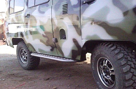 Защита порогов с алюминиевой накладкой на УАЗ 452 (Буханка)