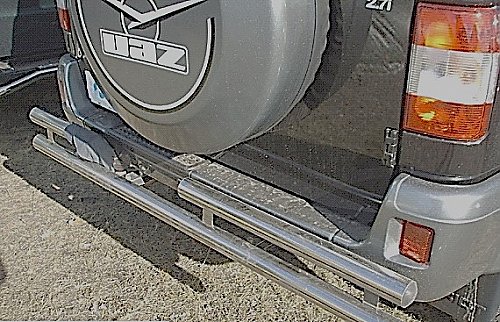 Двойная защита заднего бампера на УАЗ Патриот и его модификации.