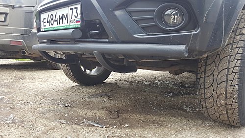 Двойная защита переднего бампера на УАЗ Патриот, Карго, Пикап
