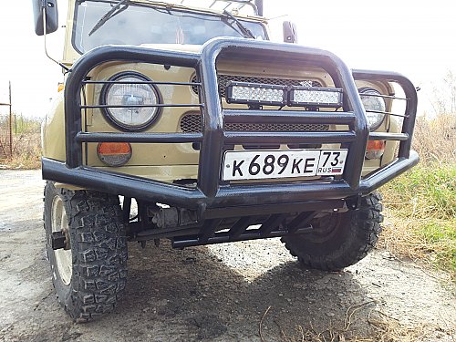 Силовой передний бампер "Лесник" на УАЗ 469, Хантер, Барс