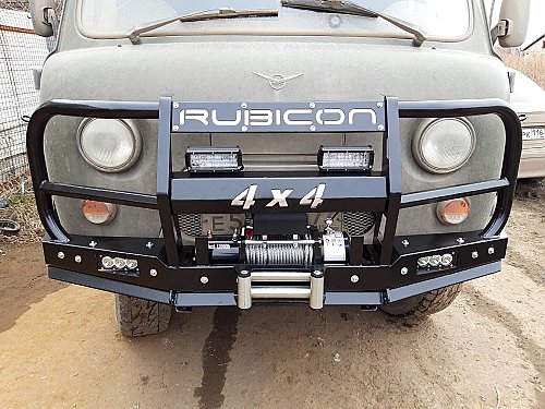 Силовой передний бампер "RUBICON-5" с увеличенным кенгурином на УАЗ-452, 3303, 39094