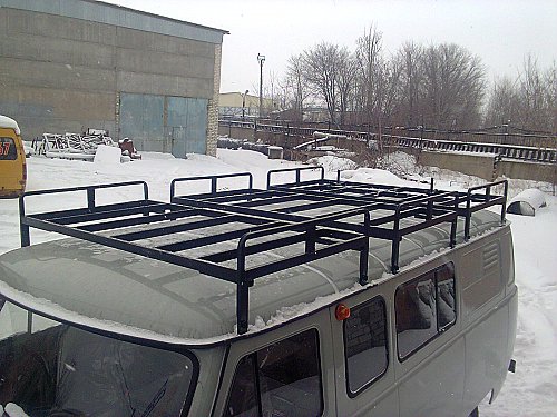 Экспедиционный багажник "Круиз" на УАЗ 452 (Буханка) с полозьями для шатра