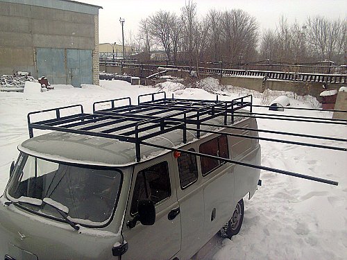 Экспедиционный багажник "Круиз" на УАЗ 452 (Буханка) с полозьями для шатра