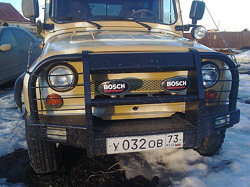 Силовой бампер Корсар с увеличенным кенгурином на УАЗ 469, Хантер, Барс, 3151